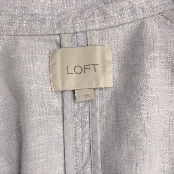 LOFT Pale Blue Linen
Asymmetric Zipper Moto
Jacket Women's L - Picture 11 of 15